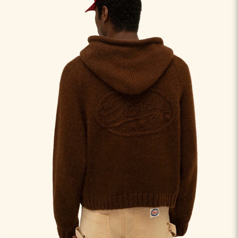 Cherry LA Cashmere Hoodie Men’s Medium Brown Baby Alpaca & Merino Wool
